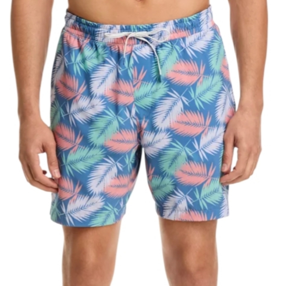 Faherty Shorelite Lined Swim Trunks 7" Paradise Palm Tropical Size XL